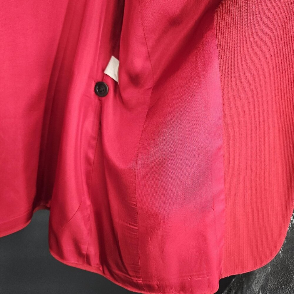 Garfield Marks Blazer Jacket Womens 12 Red Black Collar 4 Button Holiday USA - Picture 11 of 14
